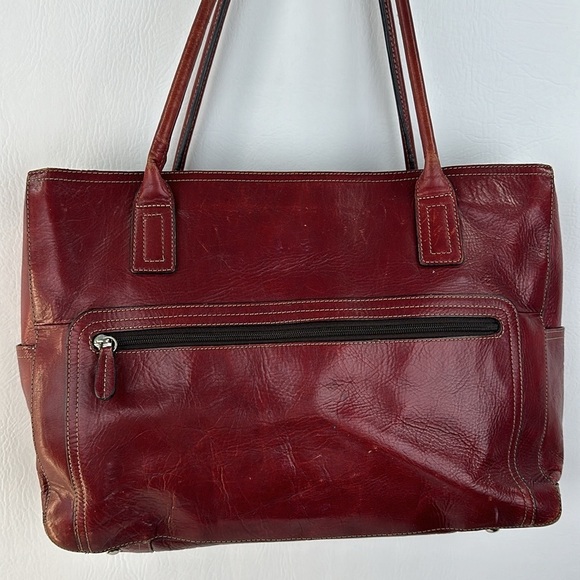 Fossil Red Leather Shoulder Tote Bag - Picture 3 of 9